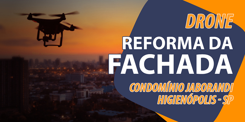 Reforma da fachada de condomínio com ajuda de drone.